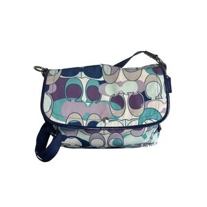 Vintage Coach Krya Crossbody Messenger Bag Blue Purple Teal F18840 Y2K